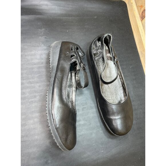 Josef Seibel Womens Black Leather Mary Jane Flats Size 8 Comfortable Casual Shoe - Picture 3 of 8